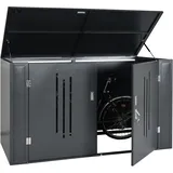 MCW 2er-Fahrradgarage K64 Fahrradbox abschließbar Metall 121x202x100cm