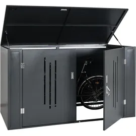 MCW 2er-Fahrradgarage K64 Fahrradbox abschließbar Metall 121x202x100cm