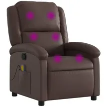 vidaXL Massagesessel Braun Kunstleder 47 x 99,5 x 0 cm Braun mit Fernbedienung