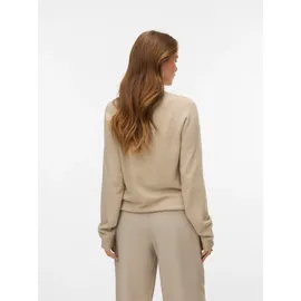 Vero Moda Damen Vmdoffyshine Ls O-Neck Blouse Rep Noos Strickpullover, Silver Mink/Detail:W. Gold Lurex, L