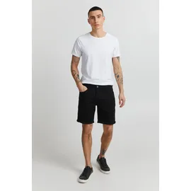Blend Shorts "BHTWISTER-denimshorts", Herren, Gr. M, N-Gr, blau (denim schwarz), Web, Obermaterial: 98% Baumwolle, 2% Elasthan, Abriebeffekte, regular fit knielang, Hosen Shorts, mit Markenlabel, aus Baumwollmischung, Regular Fit, knielange Form