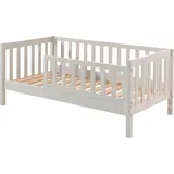 58 aufm Kessel Juniorbett Karie 148x76x60 Kinderbett Massivholz Weiß | Weiß