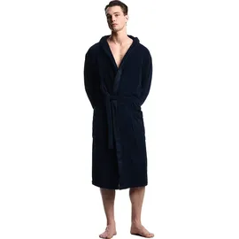 Emporio Armani Sponge Bathrobe Bademantel - Navy - XL,