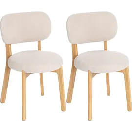 Homcom Esszimmerstuhl Polyester Creme 2er Set