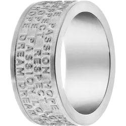 Lucardi Herrenring, Edelstahl, matt, mit Inschrift Herrenschmuck   
