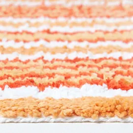 Homescapes Badematte Orange/Weiß Gestreift 60 x 40 cm