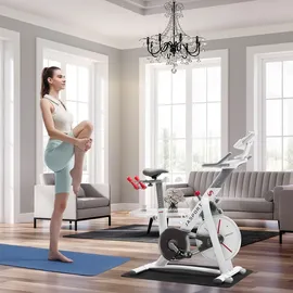 JASPORT Smart Indoor Speedbike S3 leise Heimtrainer, Magnetbremssystem, App mit Trainingskursen, Kinomap & Zwift kompatibel inkl. Pulsgurt | Schwarz/Weiß