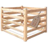 Gartenwelt Riegelsberger Moderner Komposter Single ca. 120x120 cm Höhe 80 cm aus Lärchenholz Massivholz Steckkomposter Kompostsilo Holzkomposter Stecksystem