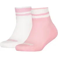 Puma Clyde Cushioned Quarter Socken 2er Pack Rosa/Weiß 35-38