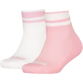 Puma Clyde Cushioned Quarter Socken 2er Pack Rosa/Weiß 35-38