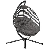 Outsunny Hängesessel rund Schwarz 1-Sitzer mit Gestell