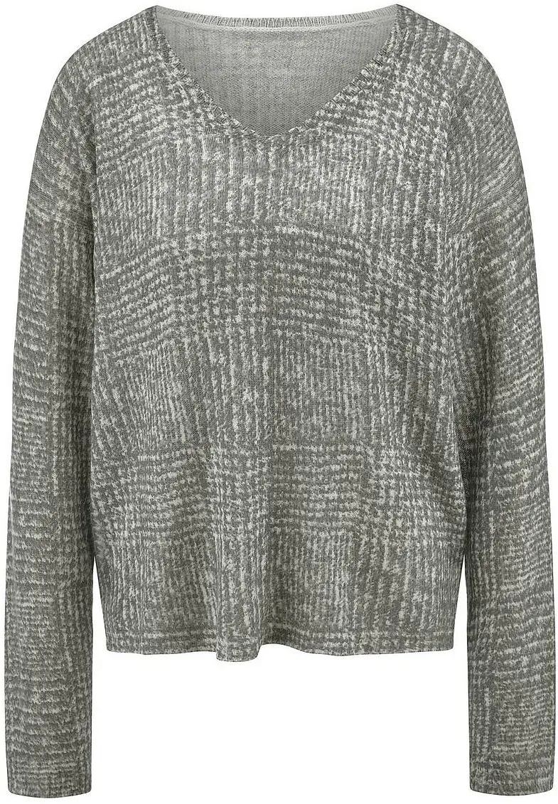 V-Pullover aus Schurwolle und Kaschmir include grün, 44