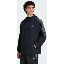 adidas STRIPED REGULAR WINDRUNNER Jacke Unisex Schwarz XL