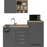 kochstation Pantryküche »KS-Mali«, Breite 160 cm, mit E-Geräten, grau