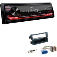 JVC KD-X182DB 1-DIN Media Autoradio AUX-In USB DAB+ mit Einbauset für Opel Agila 2008-2014
