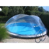 Weinmann Cabrio Dome Überdachung, Pool Abdeckung für Stahlmantel Ovalbecken, Größe:530 x 320 cm