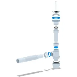 Siphon Flex für Waschtisch/Waschbecken Flaschensiphon Ablaufgarnitur 1 1/4" 40ø