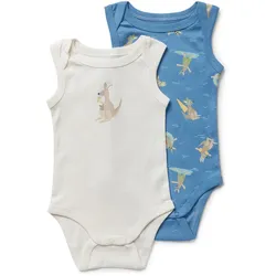 Tchibo - 2 Baby-Bodys - Baby - Gr. 74/80 - blau/print