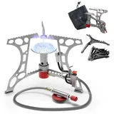 evocamp kompakter Campingkocher 3.2 kW mit Piezo-Zünder, Camping Stove, Mini-Gaskocher - ideal für Camping, Angeln und Outdoor