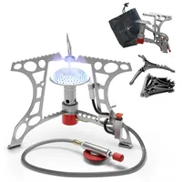 evocamp kompakter Campingkocher 3.2 kW mit Piezo-Zünder, Camping Stove, Mini-Gaskocher - ideal für Camping, Angeln und Outdoor