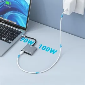 wozinsky WHCH-01 USB C Hub 100W HDMI 4K grau