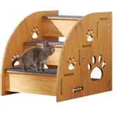 Dreuhuing Hundebett Treppe, Hundetreppe Rampe Indoor Haustier Treppe, Hochbett Klettern Hundebett Stufen, rutschfeste Holz Hundetreppe für Große/Mittel/Kleine Hunde & Katzen, Haustierbedarf