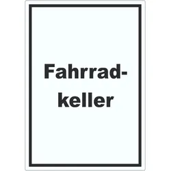Fahrradkeller Aufkleber mit Text Rad Bike hochkant A0 (841x1189mm)