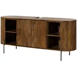 MASSIVMOEBEL24.DE Waschbeckenunterschrank Mango 150x40x65 braun lackiert BARCELONA 251