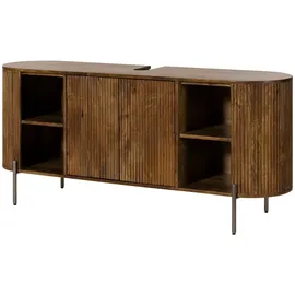 MASSIVMOEBEL24.DE Waschbeckenunterschrank Mango 150x40x65 braun lackiert BARCELONA 251