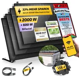 Solakon Balkonkraftwerk 2000W komplett Steckdose - Inklusive Halterung - Balkonkraftwerk 2000 Watt neuester Wechselrichter 800W - Solaranlage Komplettset mit 4x500W Solarpanel mit 10m Kabel