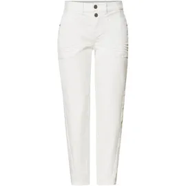 STREET ONE High Waist Barrel Leg Jeans, im Loose Fit Off White washed, 28, Länge 28, weiß (weiß (länge 28)), Denim/Jeans, Obermaterial: 55% Baumwolle, 21% Polyester, 14% Lyocell, 9% Viskose, 1% Elasthan, unifarben, knöchelfrei, Jeans, mit Viskose