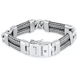 KUZZOI Armband Herren Panzer Gliederarmband Modern 925 Silber silberfarben 23 cm