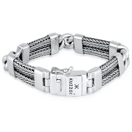 KUZZOI Armband Herren Panzer Gliederarmband Modern 925 Silber silberfarben 23 cm