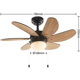 LINDBY Minja 78 cm Deckenventilator Schwarz