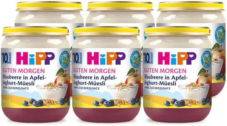HiPP Guten Morgen Heidelbeere in Apfel-Joghurt-Müsli (ab dem 10. Monat) Multipack 6 x 160 g