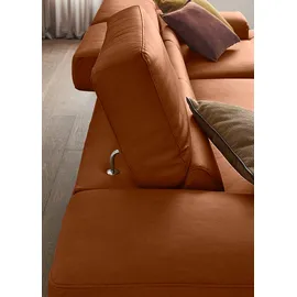W.Schillig Ecksofa »piedroo, Designsofa mit tollem Sitzkomfort, bequem und elegant, L-Form«, Kopfteilverstellung, wahlweise mit Sitztiefenverstellung, Breite 343cm braun