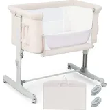 Costway Beistellbett Beige 70 x 140 cm