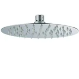Relaxdays Duschkopf Regendusche rund, 200 mm, Edelstahl, Spiegeleffekt, Hochglanz, rain shower 1/2 Zoll, silber