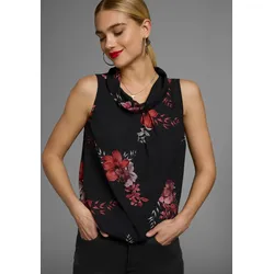 Blusentop, mit verschiedenen Designs, Gr. 36, schwarz-rot, , 96623230-36