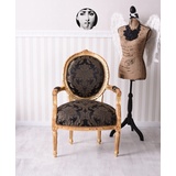 Barocker Sessel Glamour Armlehnstuhl Barockstuhl Medaillon Stuhl Louis Seize