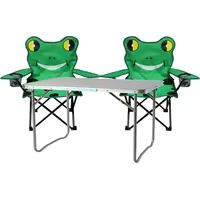 Mojawo 3-tlg. Kinder Campingmöbel Set Frosch Tisch 2 Campingstühle