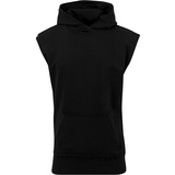 URBAN CLASSICS Open Edge Sleeveless Hoodie Kapuzenpulli schwarz