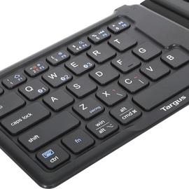 Targus Antimicrobial Folding Ergo Keyboard schwarz, Bluetooth, UK (AKF003UK)