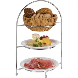 APS Serviergestell 29 cm, silberfarben Etagere Servierplatten