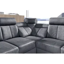 sit&more Ecksofa »Basel L-Form« wahlweise mit Relaxfunktion grau