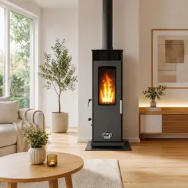 baba's stove Eco Mini Hybridofen Metall Schwarz
