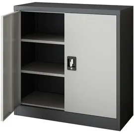 [en.casa] Aktenschrank, Molise Stahl Dunkelgrau/Lichtgrau