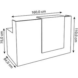 Kerkmann Empfangstheke SYDNEY gerade, weiß, grafit 160,0 x 84,0 x 110,0 cm