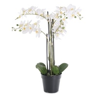 Kunstpflanze, Levandeo®, Weiße Orchidee 72cm Pflanze Kunstblume Kunstpflanze Dekoration
