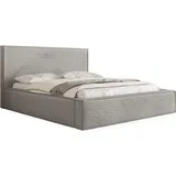 WFL GROUP Polsterbett, Grau, Holz, 140x200 cm, Schlafzimmer, Betten, Polsterbetten